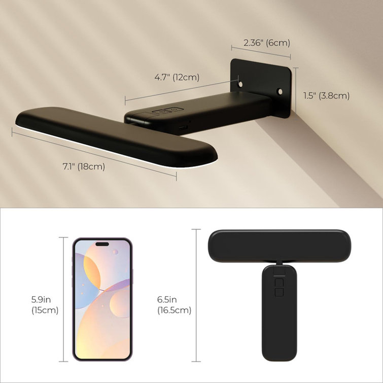 2 Pack LED Wall Light Cordless with Remote,3 Color Temperature