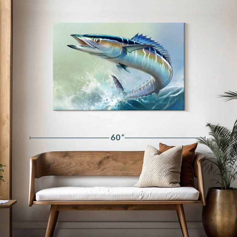 Brampt Wahoo Fish On Waves, 30" H x 45" W