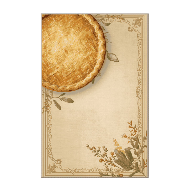 Tapis beige moelleux moelleux de style rétro style campagne française Quiche, 6 x 9