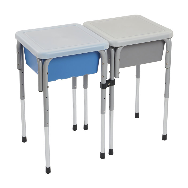  Table à hauteur réglable à 2 stations ECR4Kids, Gris / bleu français