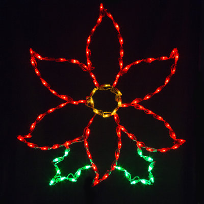 Petit poinsettia à lumière DEL