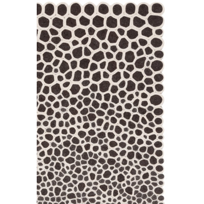Tapis gris anthracite / ivoire en laine tissé à plat Crowle