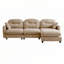 Canapé modulaire en chenille 3 places avec 2 coussins et repose-pieds-144501633-144501663-144501634