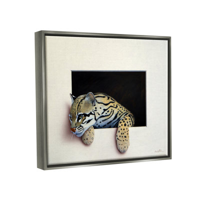 " Wildlife Ocelot Resting Paws Cutout Illusion " by Alan Weston Painting Print