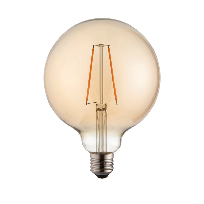 2W E27 ES G125 Amber Globe LED Non-Dimmable Bulb - 230lm 2200K Warm White