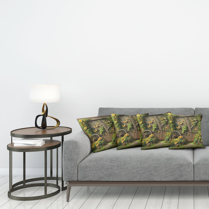 Fabric Reversible Throw Pillow, 18"H x 18"W
