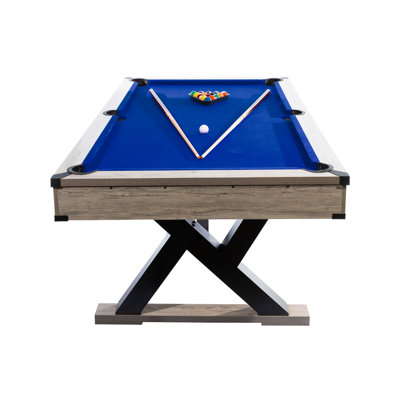 Table de billard de 2,13 m (7 pieds) pour adultes, robuste, format bar, avec boules standard, queues de 145 cm (57 pouces) et accessoires, coffret professionnel pour sous-sol, garage ou salle de jeux.