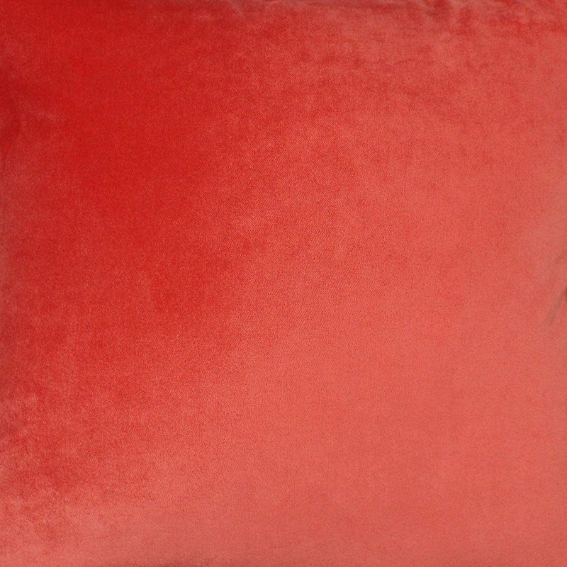 Emma-Louise Velvet Solid Colour Bedspread with Pillow Shams Included, Coral Pink