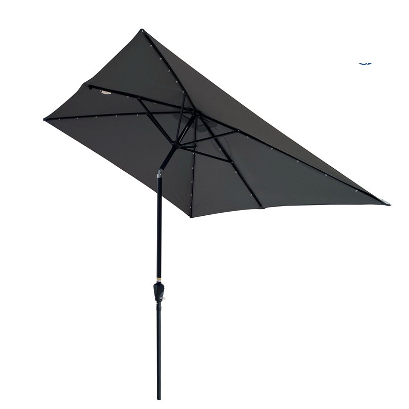 Parasol lumineux à énergie solaire à DEL, Anthracite