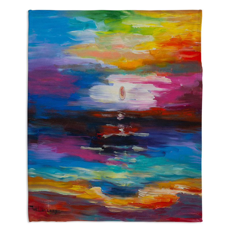 Couverture sherpa doux en arc-en-ciel moonscape, l 51 po x L 60 po