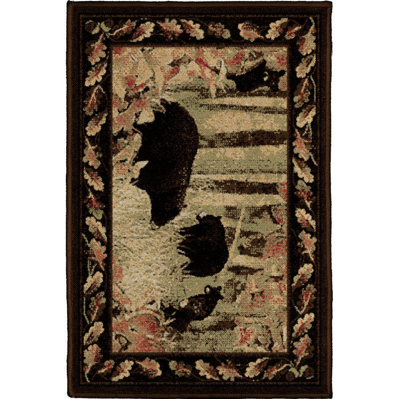 Tapis brun Frazee, Rectangle 2 pi 3 po x 3 pi 3 po