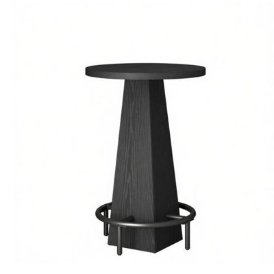 Table de bar - Panneau de fibres à densité moyenne - 1 pièce - Table de bar - Brun - Style rétro