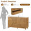 Commode cannelée moderne à 6 tiroirs avec pieds en bois massif et rangement multi-pièces-1966263309
