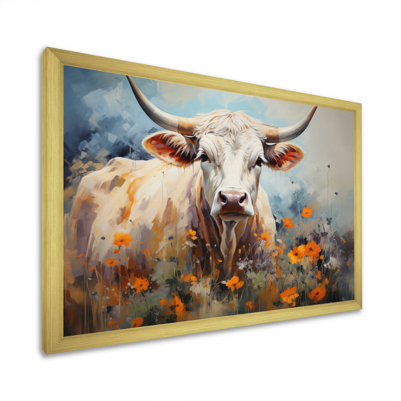 Cow Cow Harmony I, reproduction d'art sur toile, H 12 po x l 20 po x P 1 po, Encadrement doré