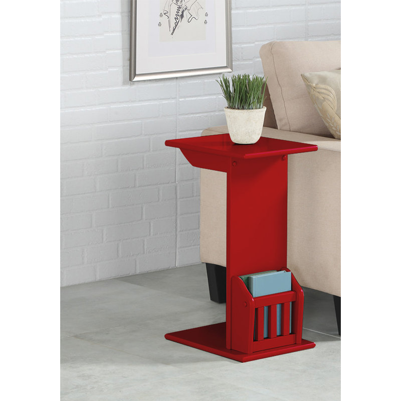 Table de bout avec rangement pour plancher Frierson, Rouge