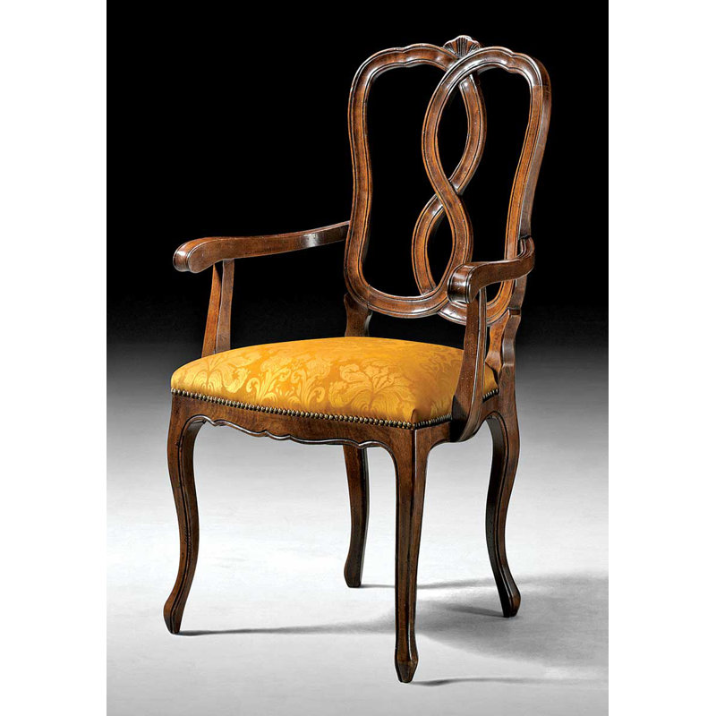 Upholstered Arm Chair in Gold/Brown