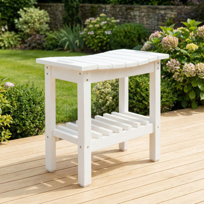 Waterproof Shower Stool with Handle, Storage Shelf Bench, Non-Slip Pads Bench for Indoor Outdoor by Red Barrel Studio