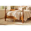 Cadre de lit double pleine grandeur, cadre de lit en bois avec tête de lit, lit à poteau en bois traditionnel, lit plateforme rétro, aucun sommier requis, assemblage facile, noyer clair-129123679-129123681