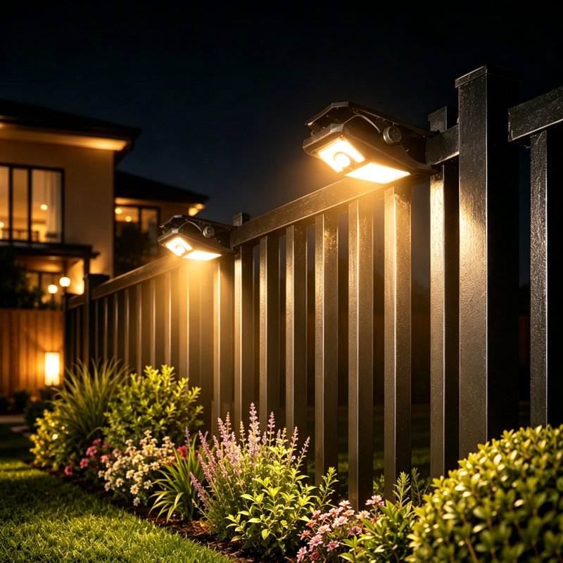 Solar Outdoor Clip Lights with Motion Sensor Waterproof Security Lights for Fence Patio Gutter Yard Walkway, Yellow