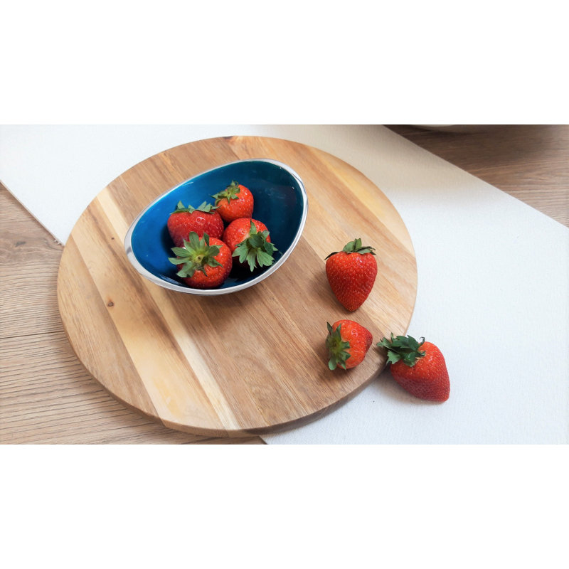 Handmade Aluminum Decorative Bowl 1, Aqua