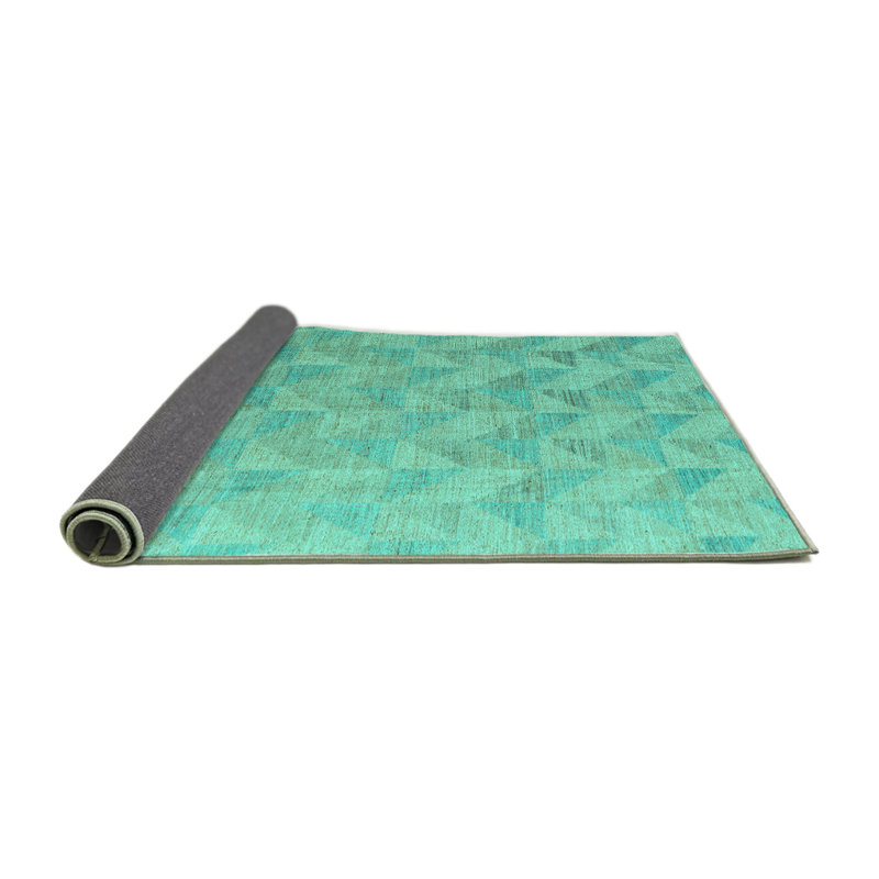 Tapis oriental bleu / vert Glavin, Rond 8 pi