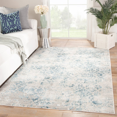 Tapis bleu à motif abstrait Days