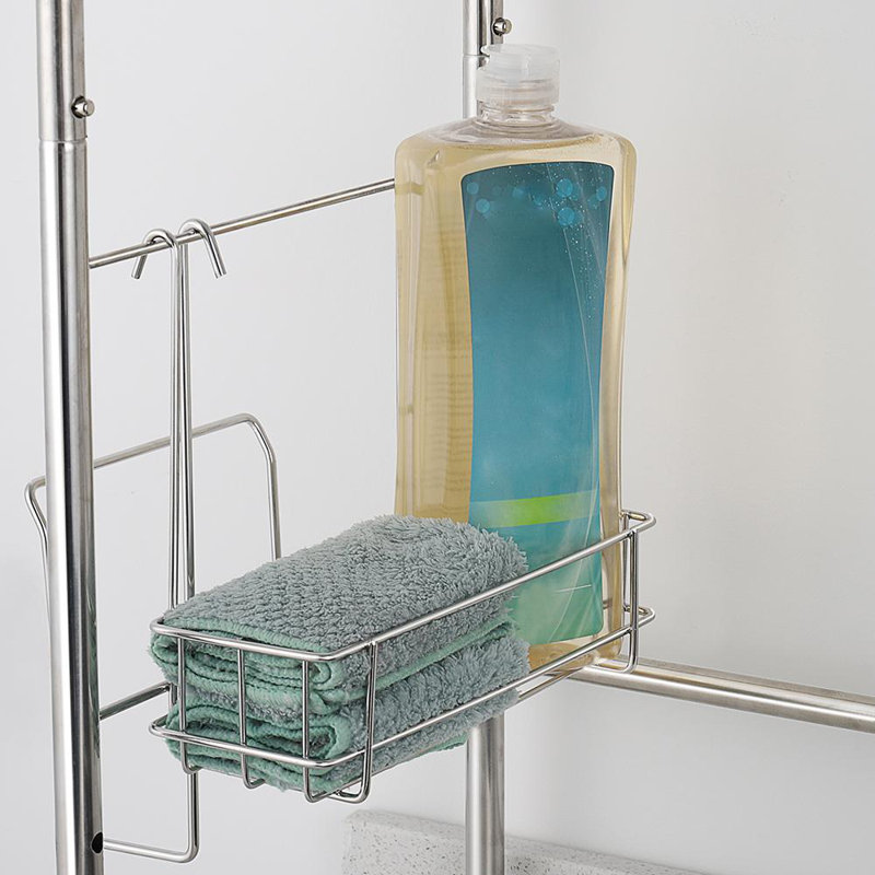 Égouttoir à vaisselle réglable en acier inoxydable à 2 niveaux