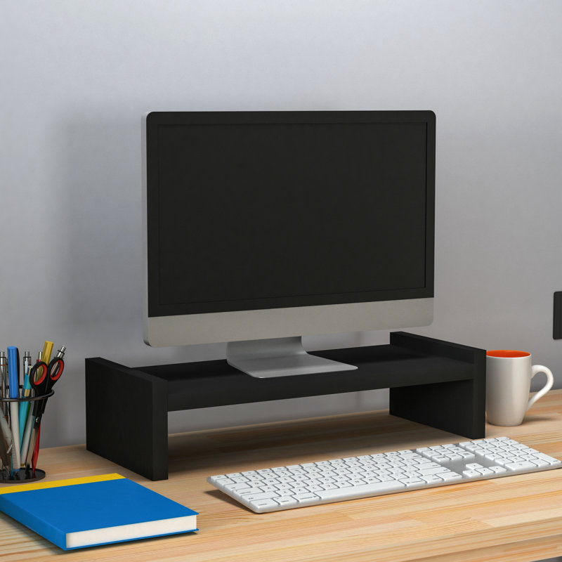 Lashari Manufactured Wood Monitor Stand, Black