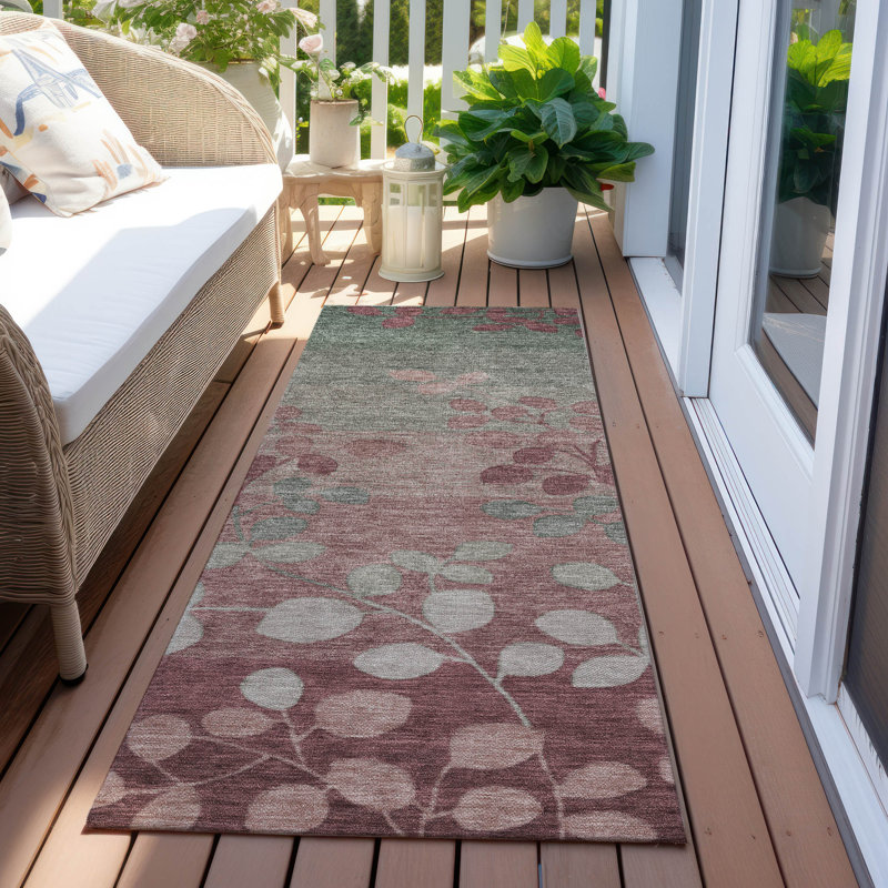Machine Washable Indoor/Outdoor Xhevrie Blush Rug, Runner 2'3" x 7'6"