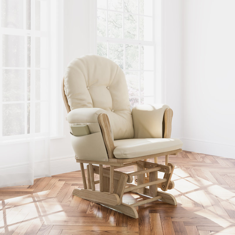 Fauteuil oscillant avec repose-pieds Hoop, Beige, Naturel
