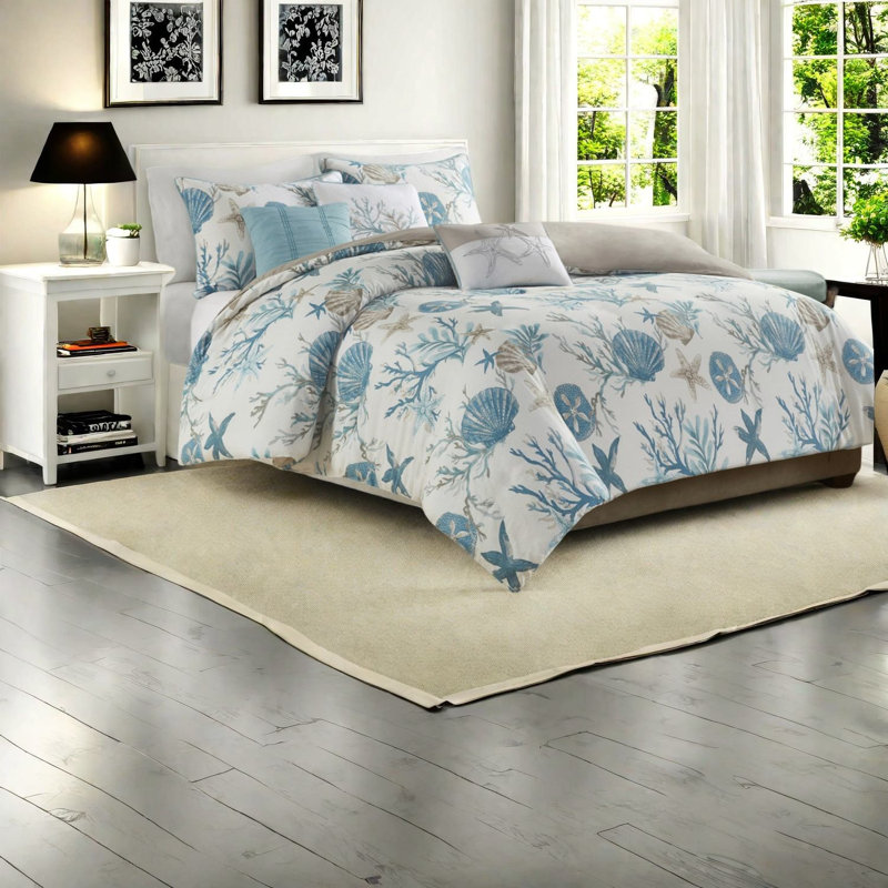 Ensemble de literie luxueuse en satin de coton 6 pièces, très grand / très grand californien, multicolore