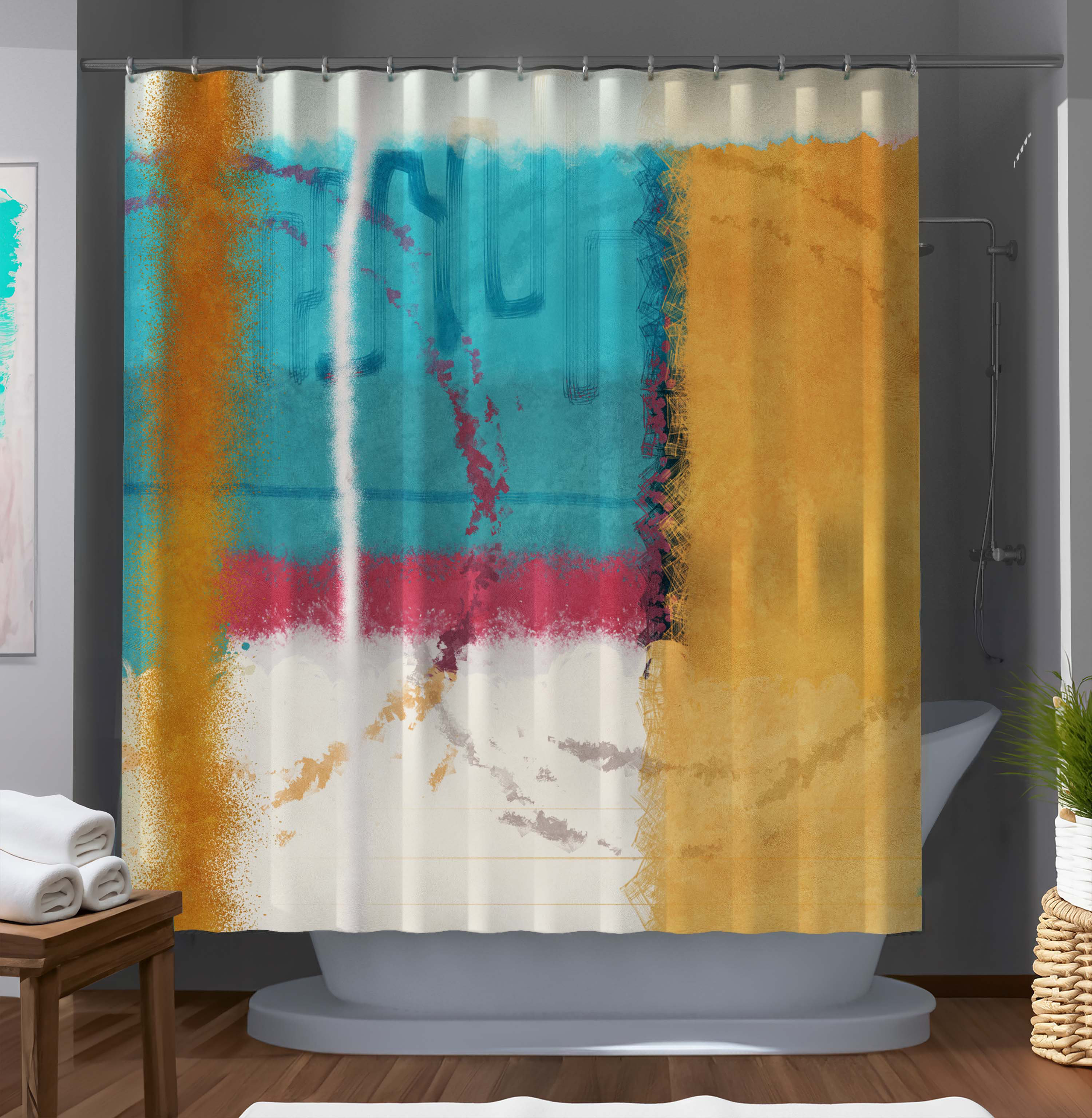 East Urban Home Dazia Abstract Shower Curtain Wayfair