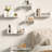 Wood Floating Wall Shelves Set of 5 Wall Mounted Storage Shelves for Bathroom Bedroom Living Room Kitchen Office Home Decor-129759539
