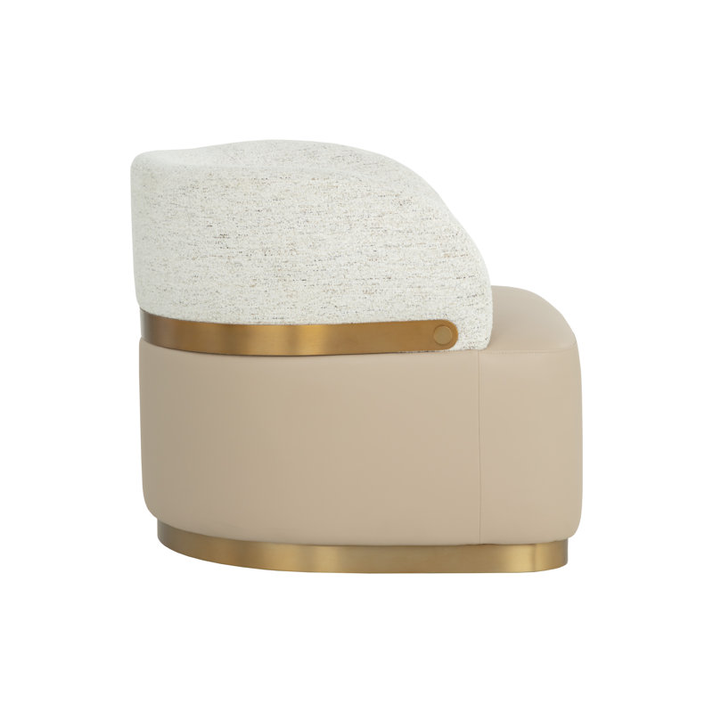 Swivel Lounge Chair, Cream Linen;Rayon / Viscose;Polyester