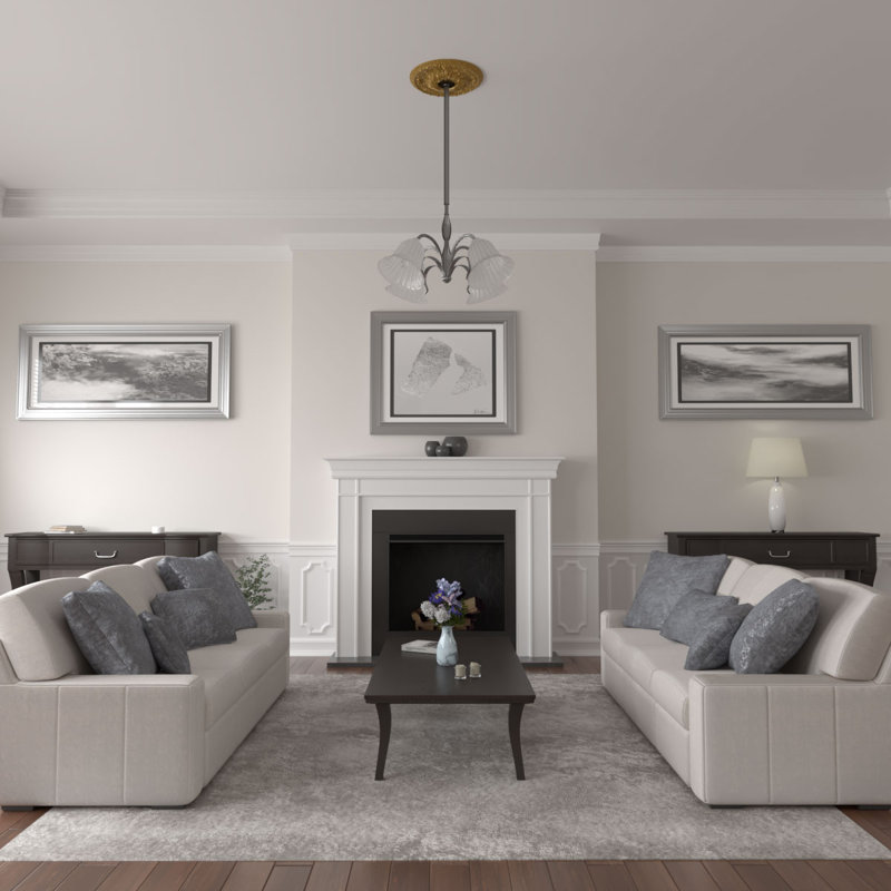 Médaillon de plafond Endurathane Saverne, l 18 1/2 po x H 13 1/2 po x P 1 7/8 po, finition or riche peinte à la main, Or
