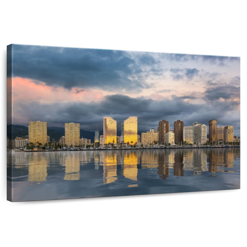 Gillard Waikiki Beach Skyline, 16" H x 24" W