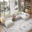 Distressed Oushak Area Rug - Boho Vintage Geometric Print Soft Carpet For Living Room Bedroom-592238499-592238501