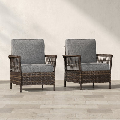 Patio Wicker Single Chairs With Cushions