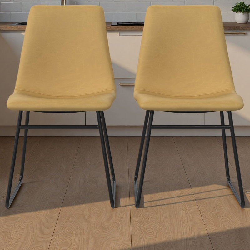 Chaise rembourrée moulée, ensemble de 2