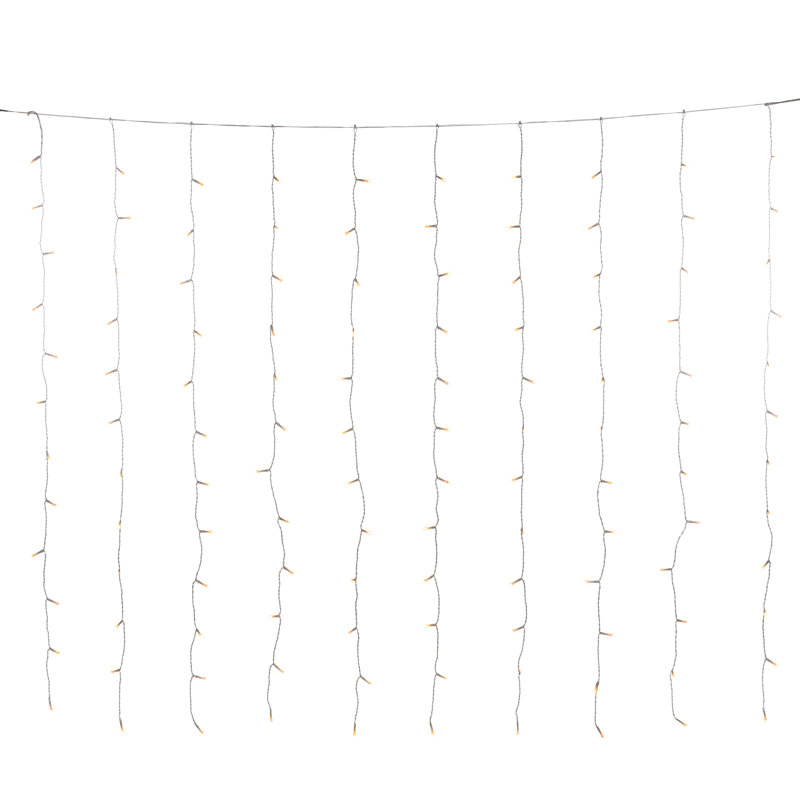 1.4M LED 120 Curtain - Bulb String Lights, Amber White
