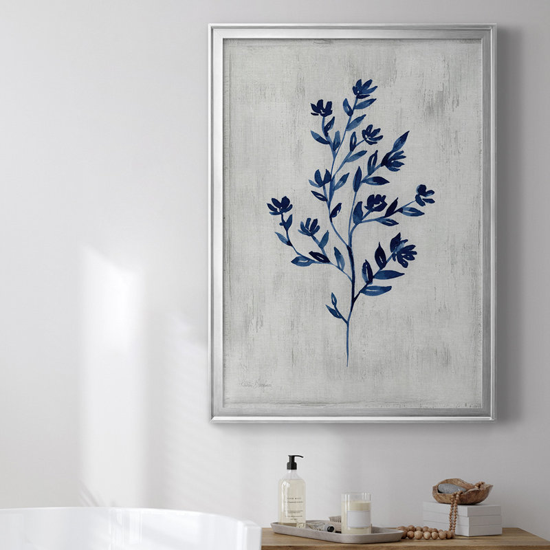 Toile encadrée de qualité supérieure Wild Indigo II - prête à être accrochée, H 30,5 po x l 22,5 po, Argent