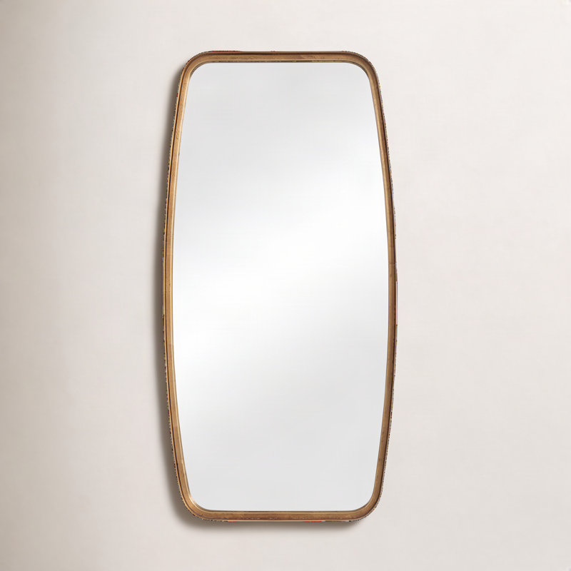 Belle Iron Wall Mirror, 40" x 20", Gold Leaf