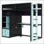 Lit mezzanine simple en bois avec bureau et rangement-133569008-133569009