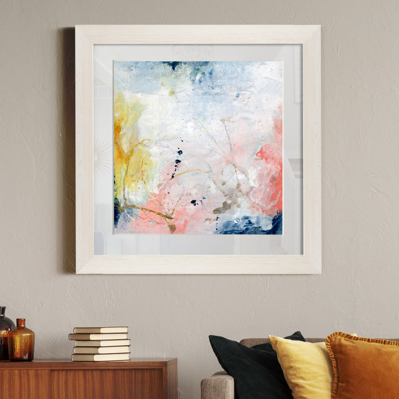 Pastel Fantasy II-impression sur papier, Cadre blanc, H 21 po x l 21 po x P 1 po