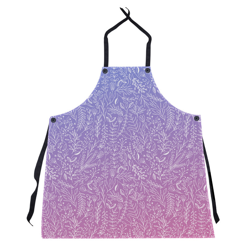 Tablier à motif floral ditsy, Bleu / Rose