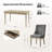 Julia 5-Piece Farmhouse Four Leg Dining Set-1238498050-1238498054