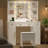 Fraydoun Vanity Makeup Vanity Set 42.5''W, 5 Drawers, 6 Shelves, Adjustable LED Lights Mirror & Charging,Farmhouse Style-988954402