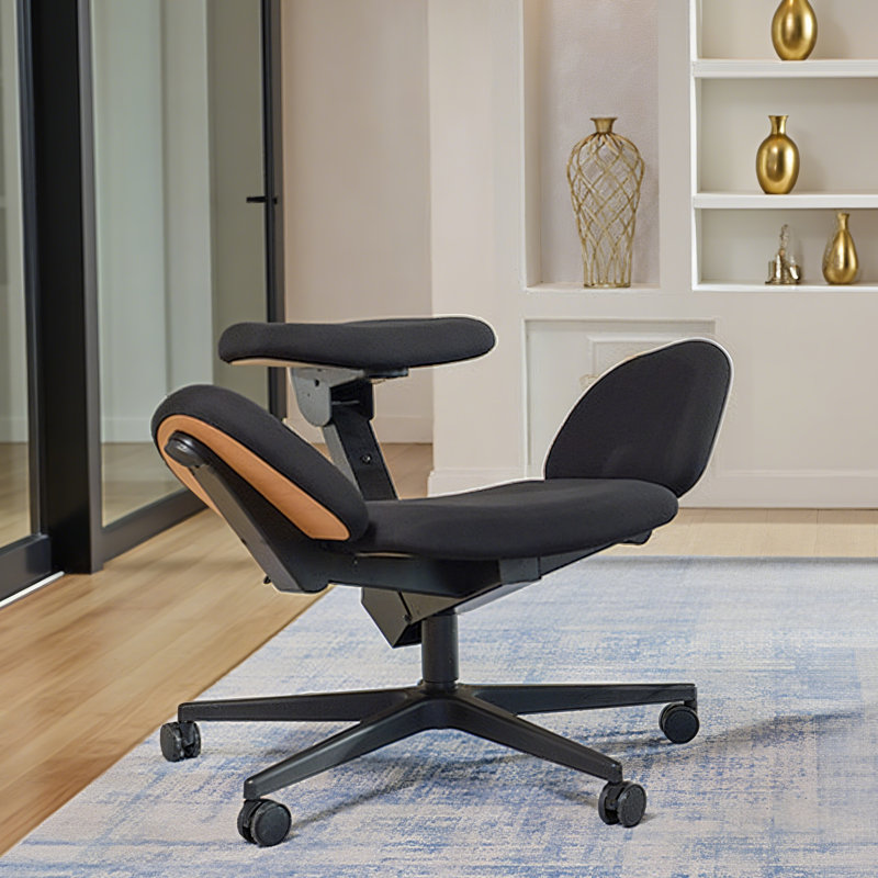 Fauteuil ergonomique pivotant à pieds croisés, fauteuil de méditation à hauteur réglable avec support pour le dos, chaise de bureau / maison
