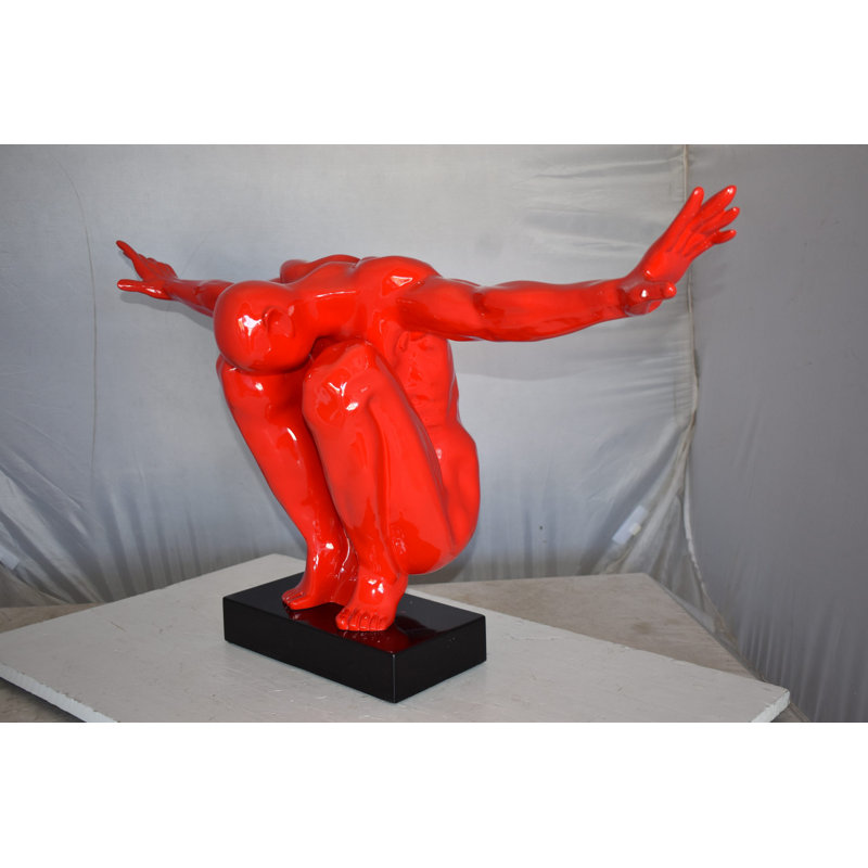 Body Builder Statue, Red