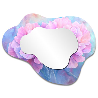 Large Cottage Irregular Wall Mirror – Lavender Harmony of Carnation, Metal Print